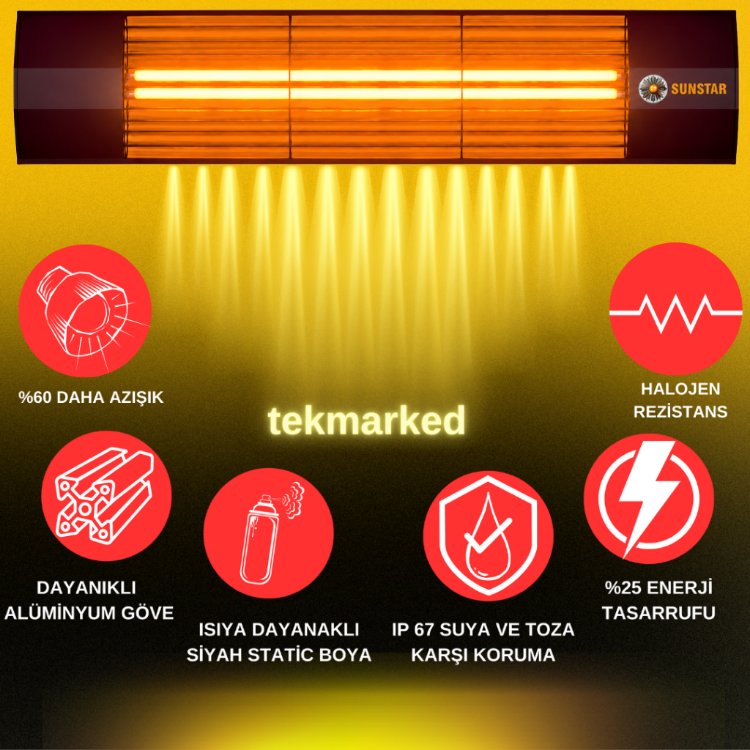 SUNSTAR HALOJEN SOBA İNFRARED ISITICI 1800W