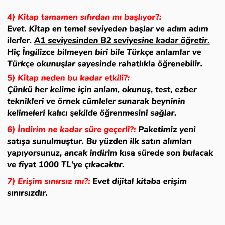30 Günde 1000 İngilizce Kelime Öğreten Dijital Kitap