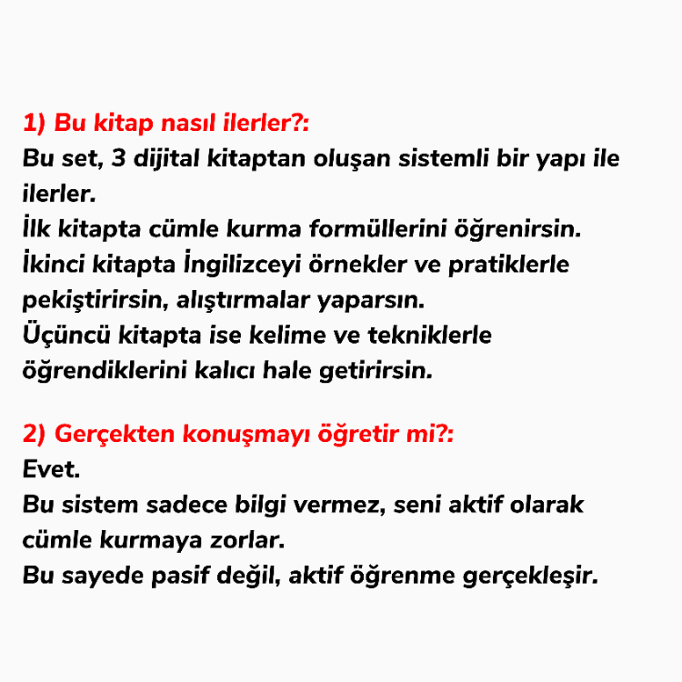 Sıfırdan İngilizce Konuşturan Set (3 Dijital Kitap)