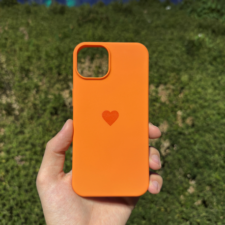 Kalp Logo Telefon Kılıfı Turuncu