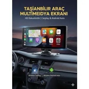 Araç bluetooth aekranı 10” çift güvenlik kameralı
