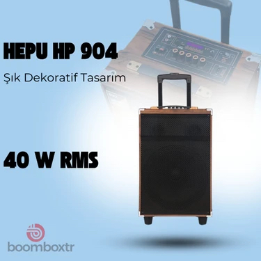 Hepu 904 12” büyük hoparlörlü kumanda ve karaokeli stereo ses mükemmel kalite ahşap gövdeli