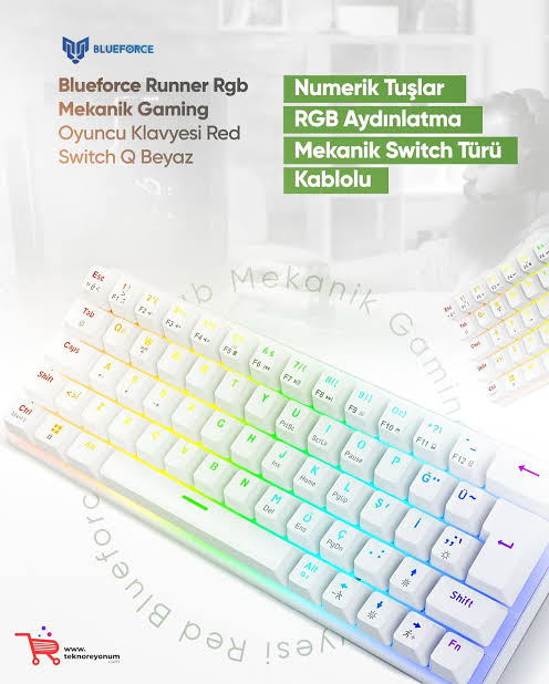 Blueforce oyuncu mekanik klavye rgb sıfır garantili