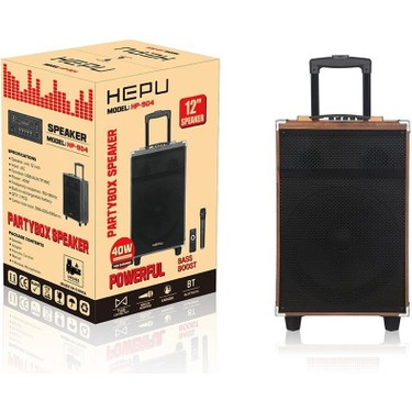 Hepu 904 12” büyük hoparlörlü kumanda ve karaokeli stereo ses mükemmel kalite ahşap gövdeli
