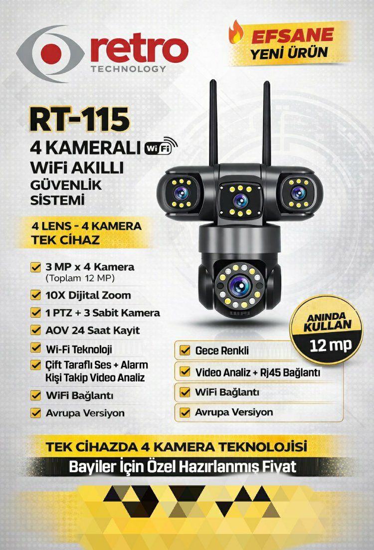 RT 115 4 KAMERALI WİFİ KAMERA