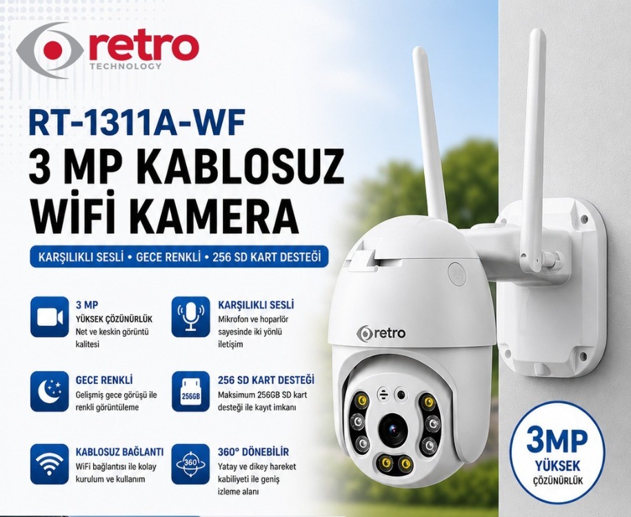 3MP Wifi Smart Pt Kamera RT-1311A-Wifi