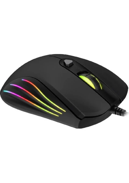 Gamenote MS1002 Kablolu Rgb Optik Oyuncu Mouse Siyah