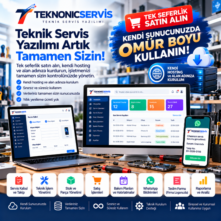 Teknonic Servis — Kaynak Kodları ile Teknik Servis Yazılımı