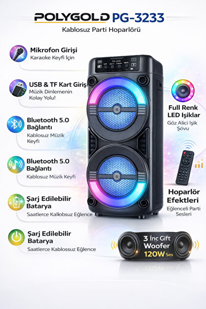LLERFEİ 3233 BLUETOOTH HOPORLÖR