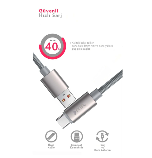 3.4A TYPE C USB ŞARJ DATA KABLO