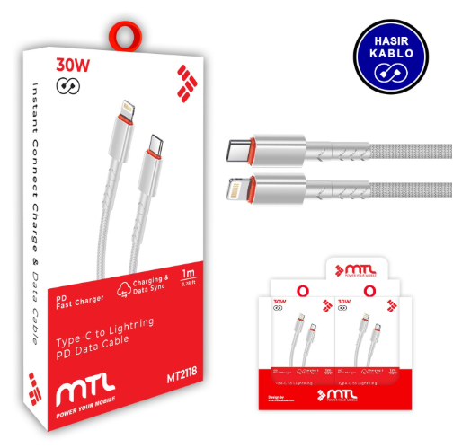 30W LİGHTNİNG TO TYPE-C PD ŞARJ DATA
