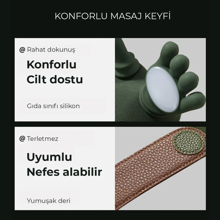 Taşınabilir Şarjlı Masaj Aleti Isıtmalı Derin Doku Masaj Cihazı Gerçek El Hisli