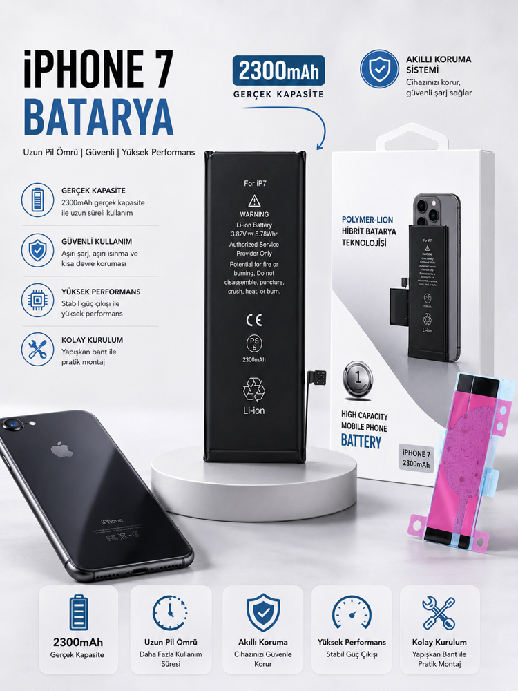 iPhone 7 Yüksek Kapasiteli Batarya (2230mAh)