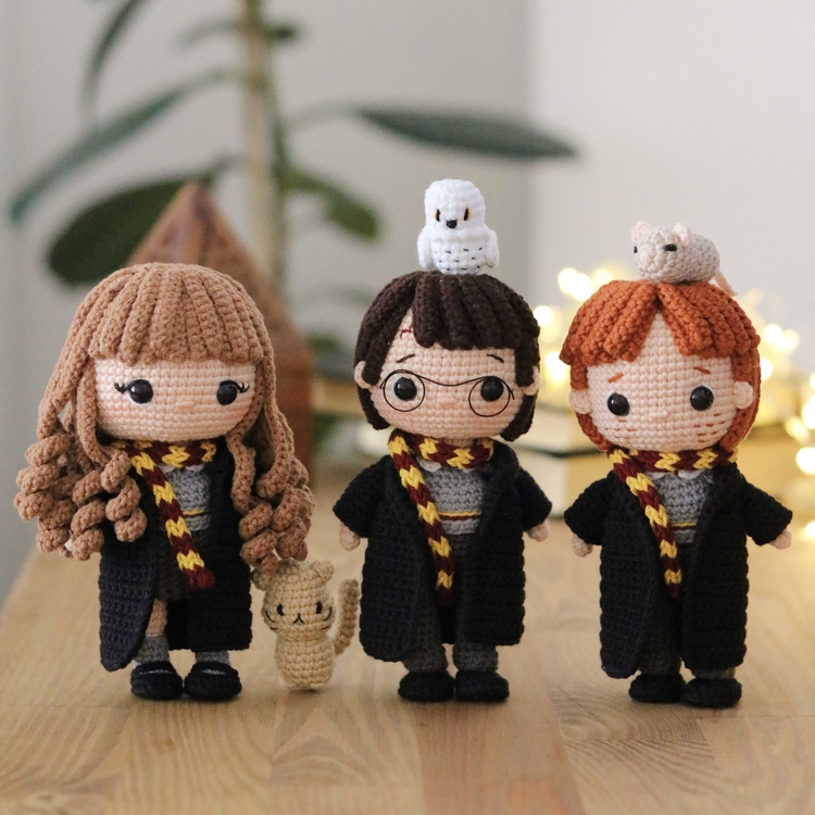 Harry Potter Karakterleri ve Hayvanlar Seti (Harry, Ron, Hermione, Dobby, ve hayvanlar)