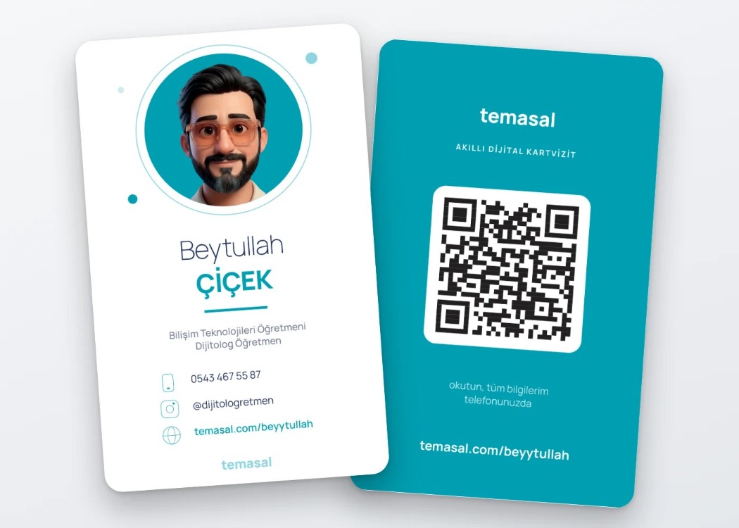 NFC Kartvizit — Karakterli Dikey