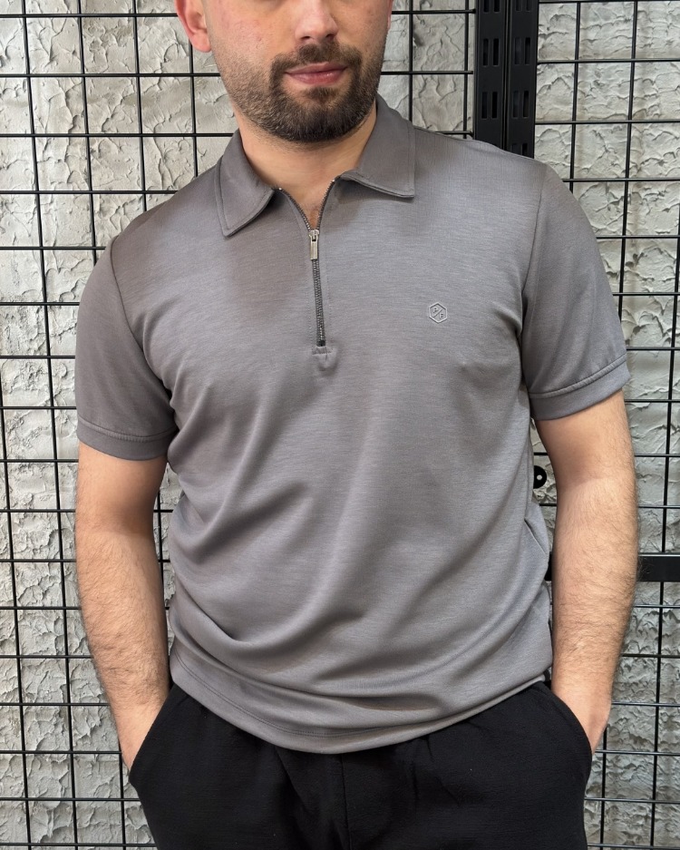 Regular Fit Polo Yaka Fermuarlı %100 Pamuk T-Shirt