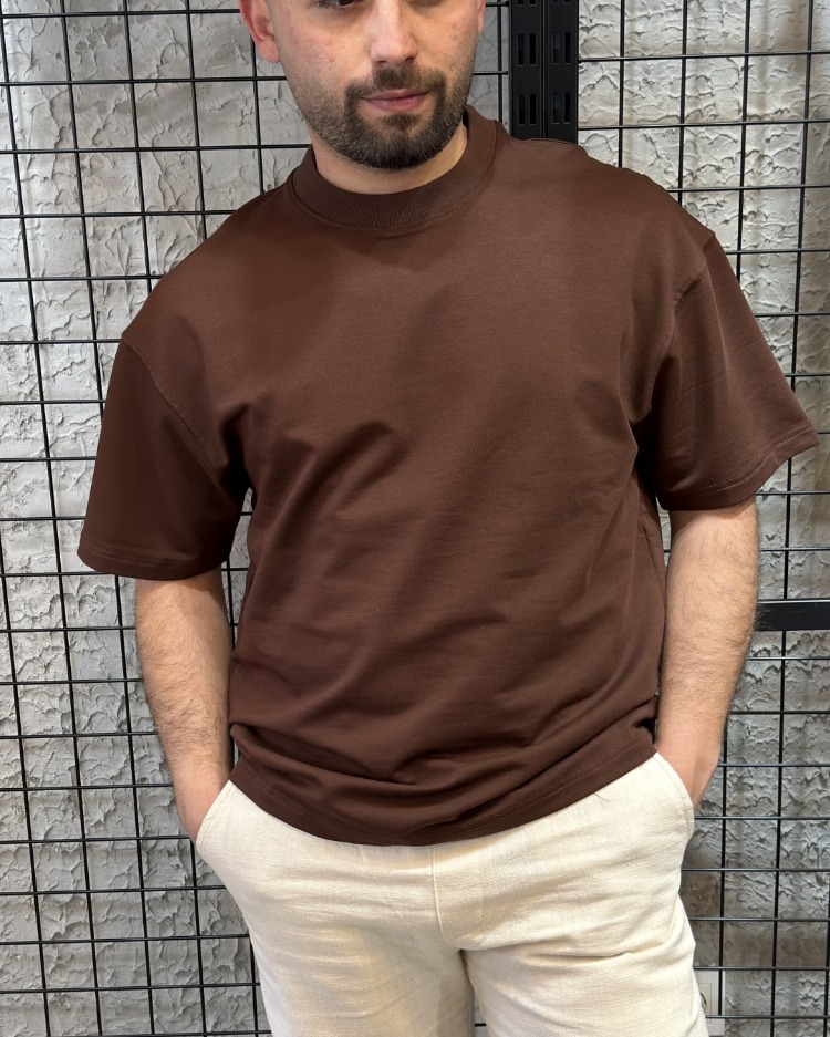 Oversize Oysho Kumaş Kahverengi T-Shirt