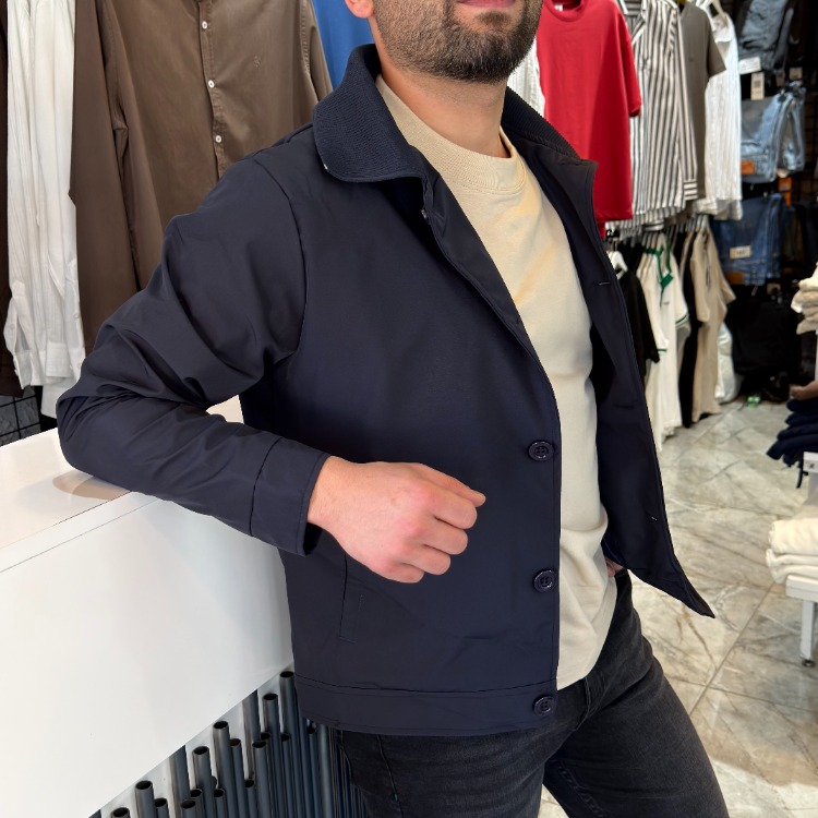 Premium Mevsimlik Düğmeli Ceket Lacivert
