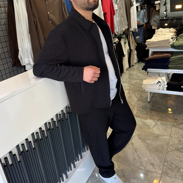 Premium Fermuarlı Takım Siyah