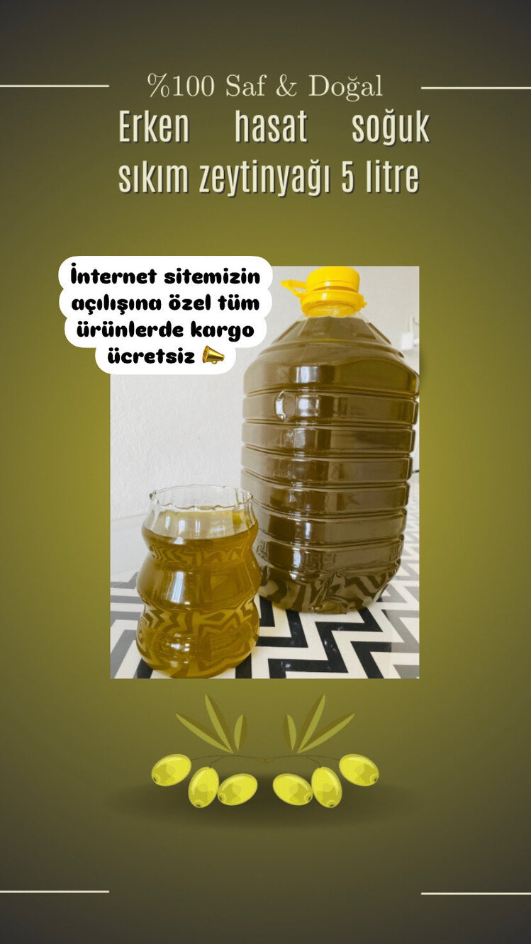 Erken hasat soğuk sıkım zeytinyağı 5 litre 
