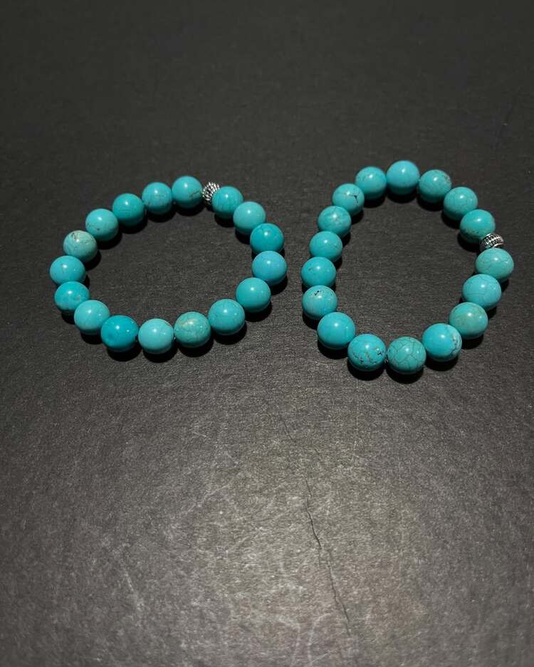 10mm Küre Doğal Turkuz Bileklik ve Küpe Seti