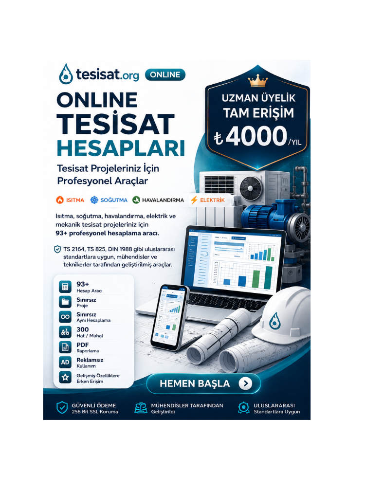 Tesisat Online Hesaplar Uzman Üyelik - 1 Yıl