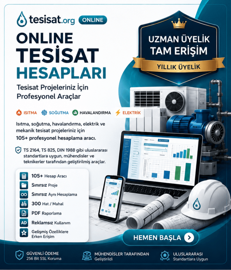 Tesisat Online Hesaplar Uzman Üyelik - 1 Yıl