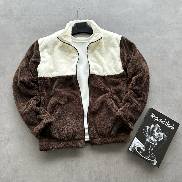Parçalı Peluş Ceket