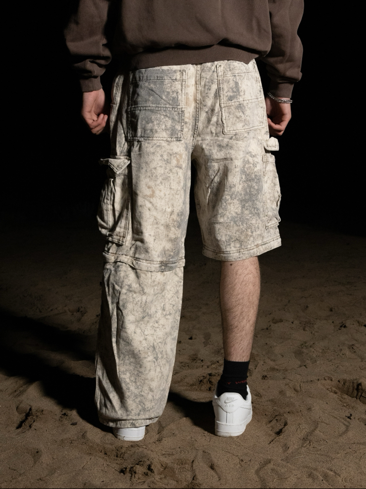 Cream Baggy Fit | Cargo Pant Şort