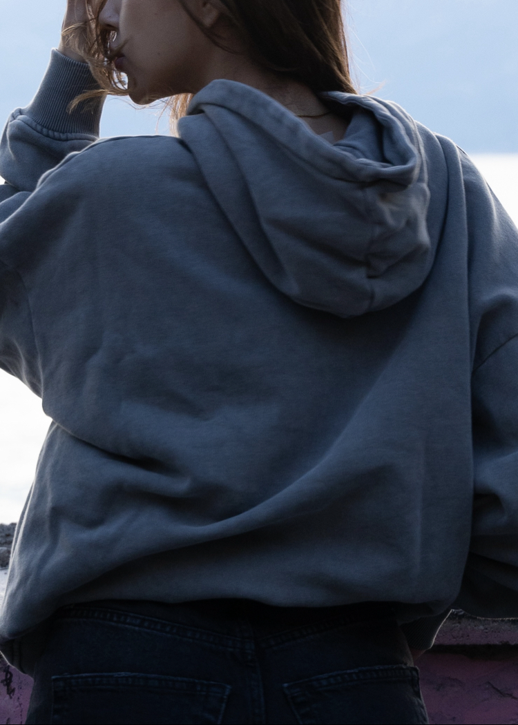 S.H Grey Boxy | Acid Wash Hoodie