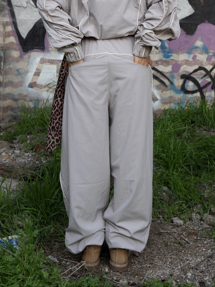 Gst Grey | Baggy Parachute Jogger