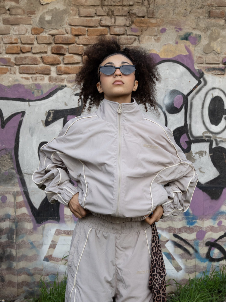 Gst Grey | Boxy Parachute Jacket