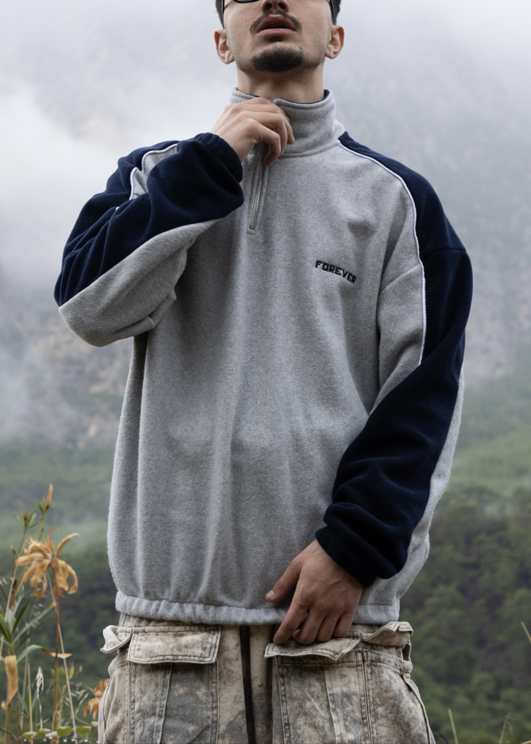 Forever Half Zip | Grey Polar Sweatshirt