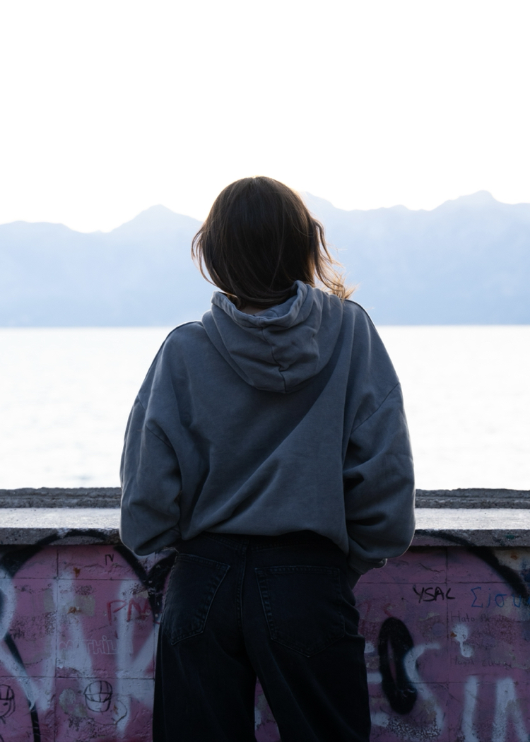 S.H Grey Boxy | Acid Wash Hoodie