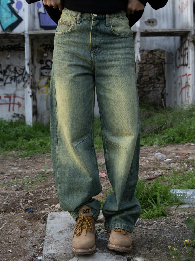 Urban Baggy | Washed Green Jean