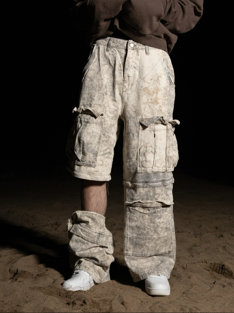 Cream Baggy Fit | Cargo Pant Şort