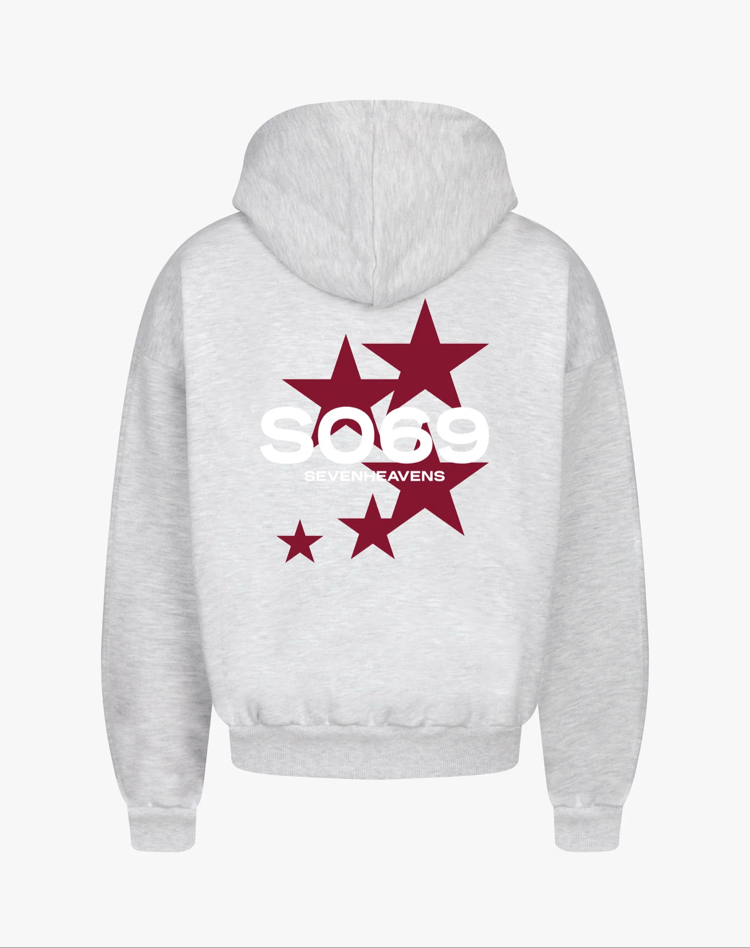 S.H Star Print | Grey Oversize Hoodie
