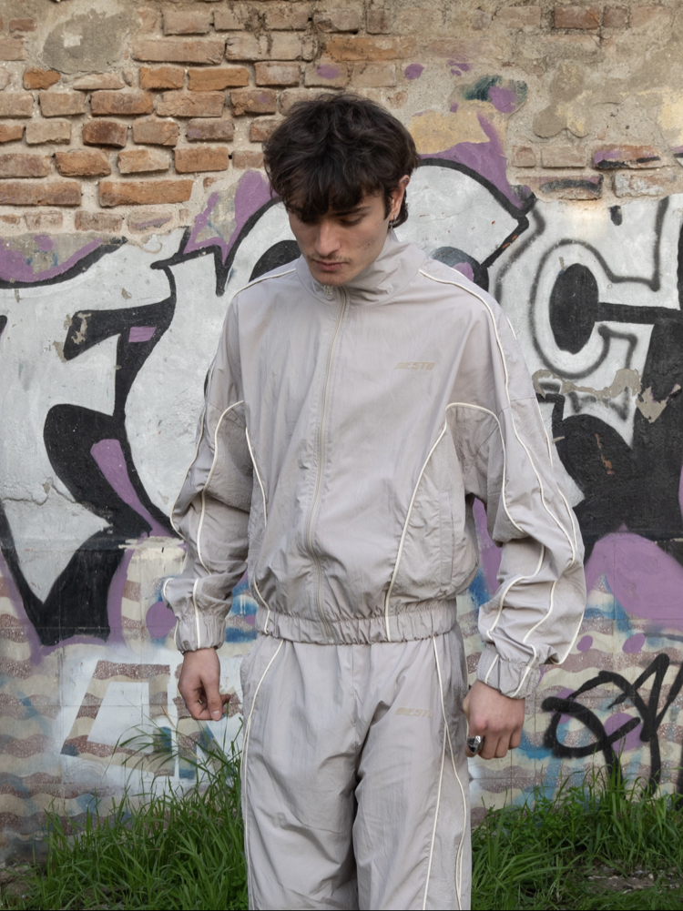 Gst Grey | Boxy Parachute Jacket