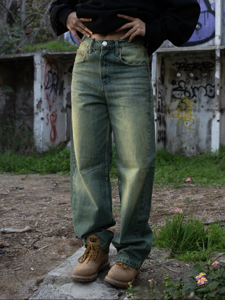 Urban Baggy | Washed Green Jean