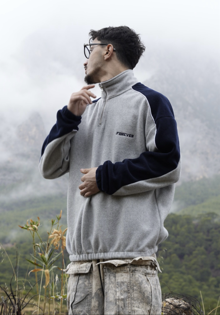 Forever Half Zip | Grey Polar Sweatshirt