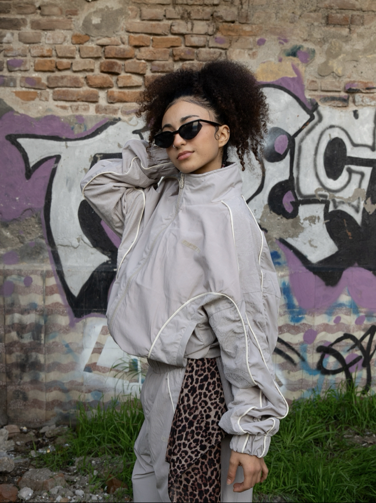 Gst Grey | Boxy Parachute Jacket