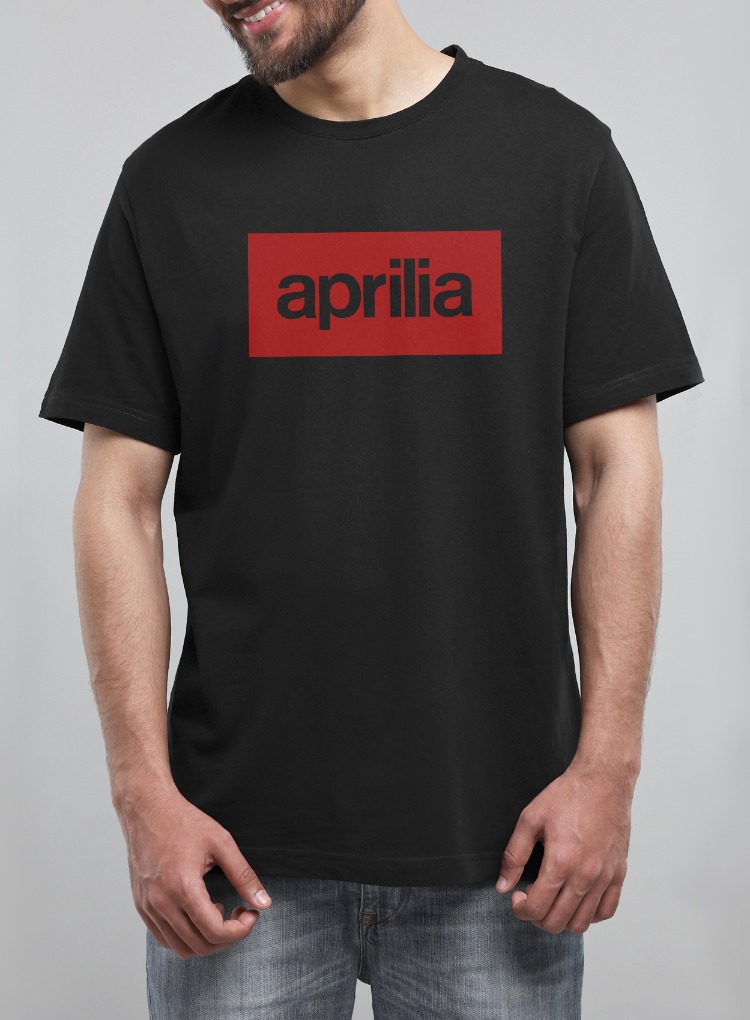 Aprilla Basic Logo Tişört - Siyah ( Ön Sipariş )