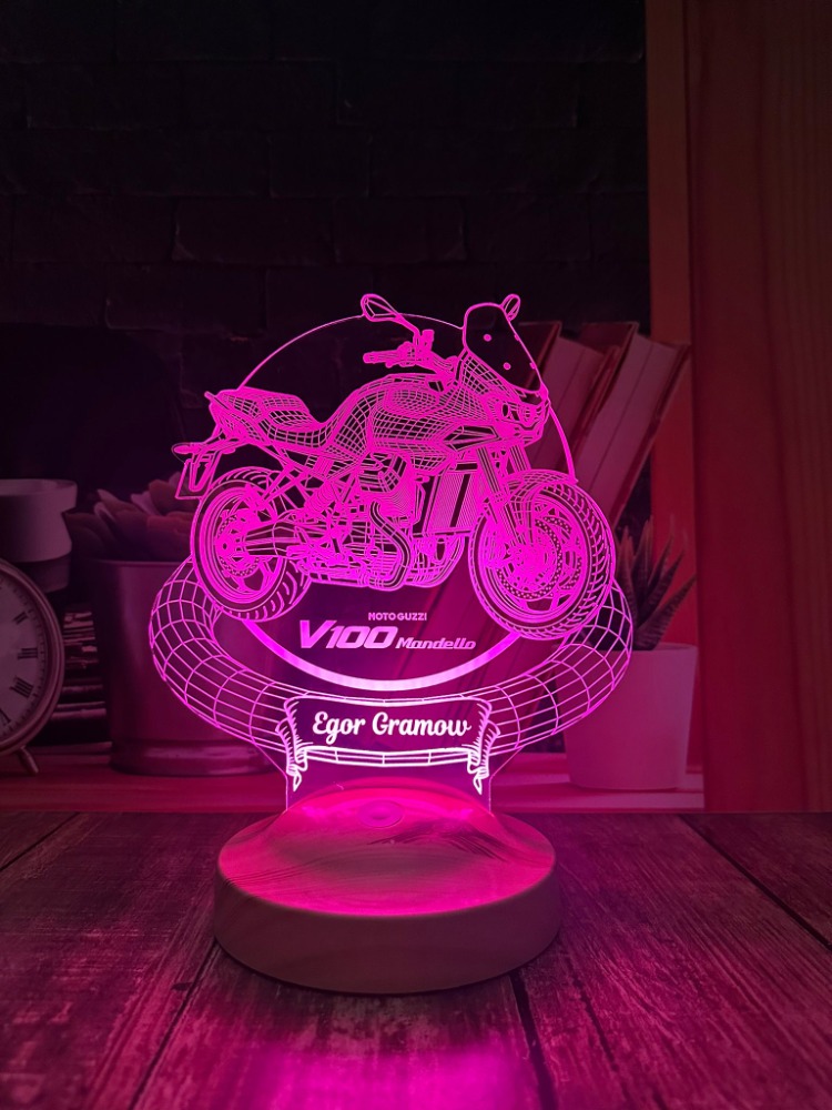 Moto Guzzi V100 Mandello 3D Led Gece Lambası