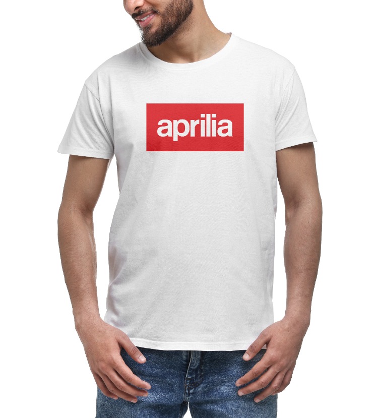 Aprilla Basic Logo Tişört - Beyaz ( Ön Sipariş )