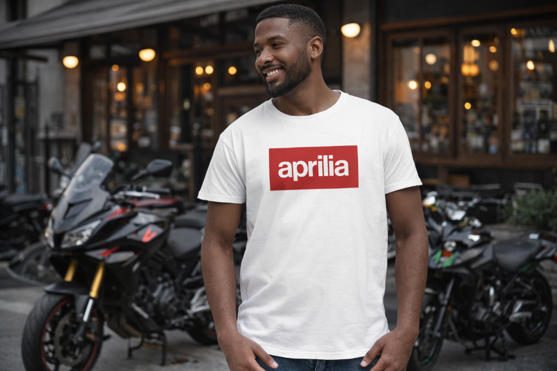 Aprilla Basic Logo Tişört - Beyaz ( Ön Sipariş )