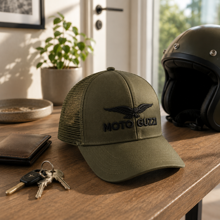 Moto Guzzi Nakışlı Haki Trucker Şapka I ÖN SİPARİŞ