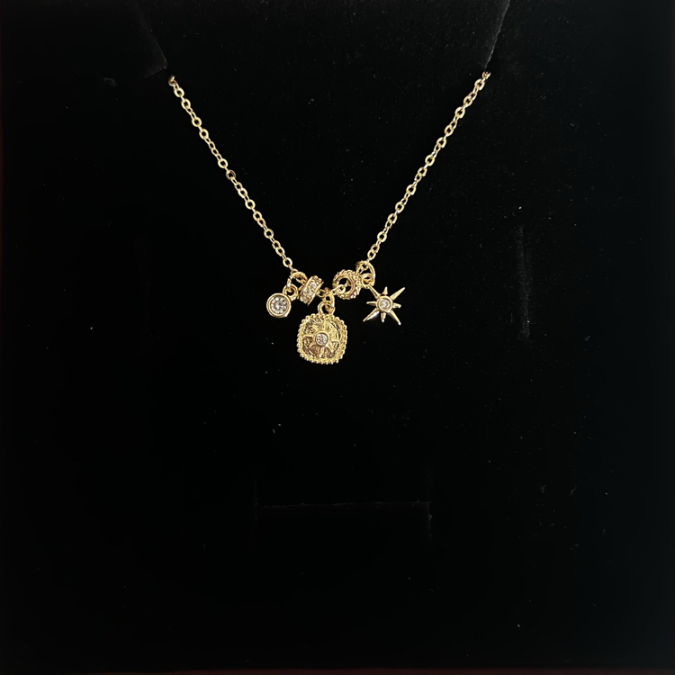 Güneş Charm kolye | 14k