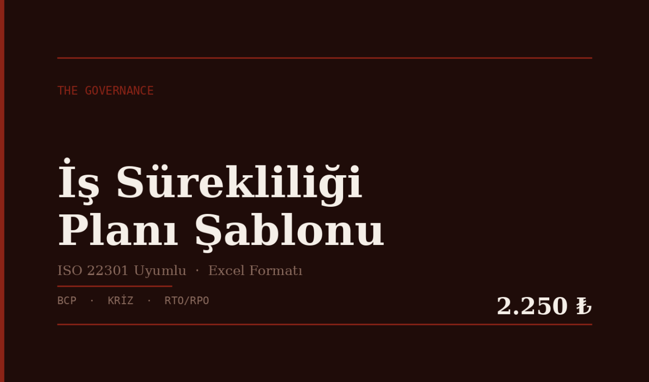 İş Sürekliliği Planı Şablonu
