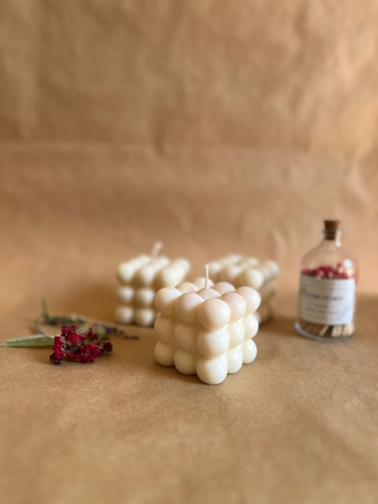 Bubble Model %100 Soya Mum Doğal Mum