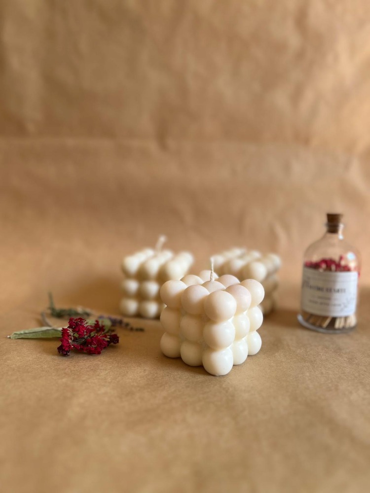 Bubble Model %100 Soya Mum Doğal Mum